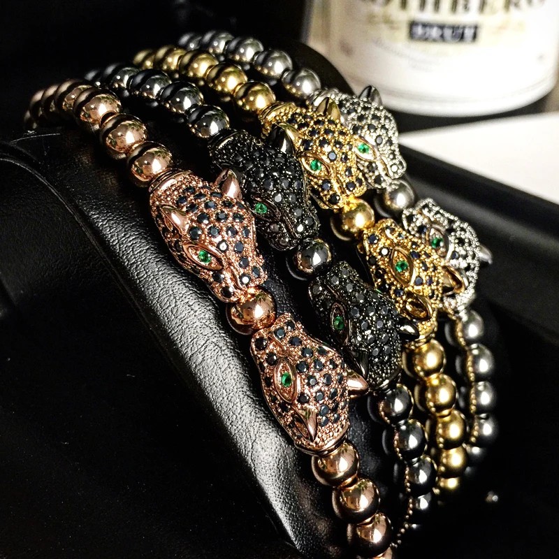 

Gold rose gold silver black Copper beads bracelet men jewelry crown charms bracelets for women pulseira masculina femme bileklik