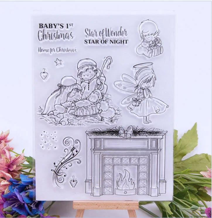 Merry Christmas CLEAR STAMPS Sheet Silicone Stamps Suitable for Card