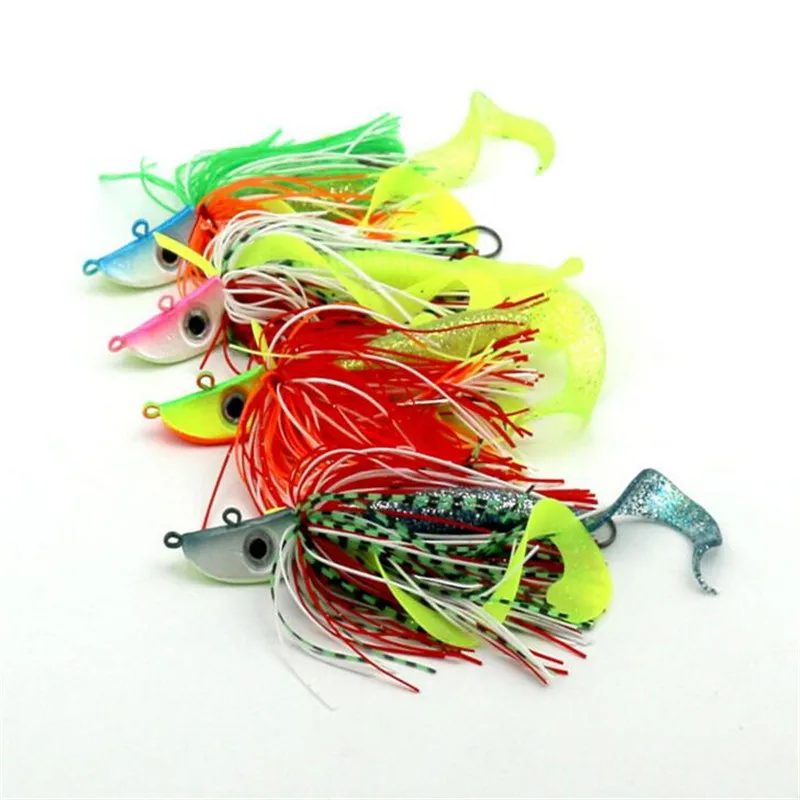 

Lead Head Jigs Skirt Soft Tail Fishing Lure Jerkbait Funtional Sea Lure Bait 2016 New Arrivals Fishing Tackle 3D Fishing Lures