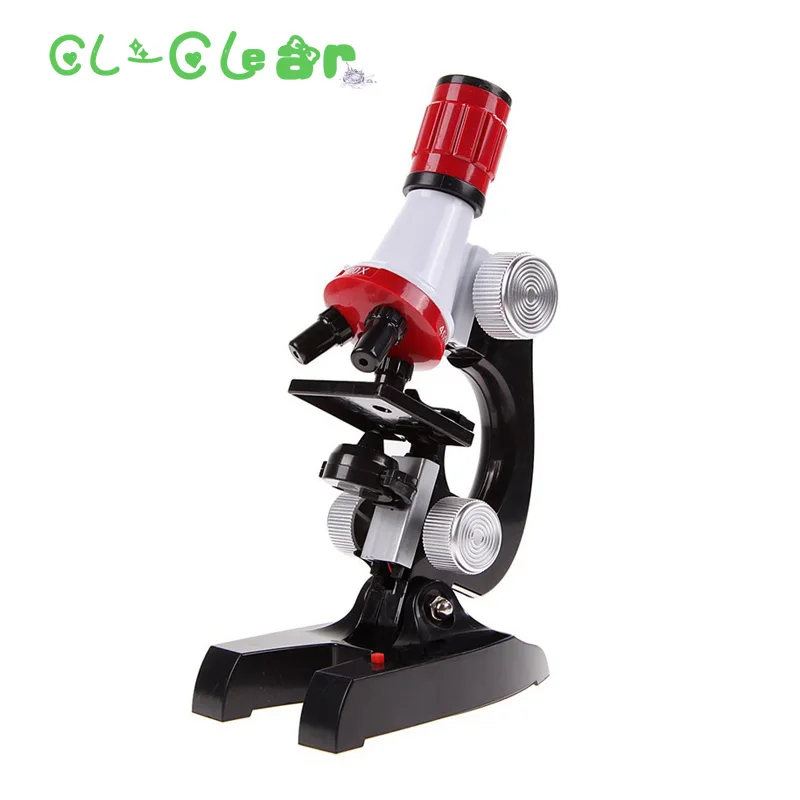 Детская обучающая и обучающая игрушка 1200X Zoom с подсветкой Монокуляр пластиковый Биологический микроскоп для детского подарка на день