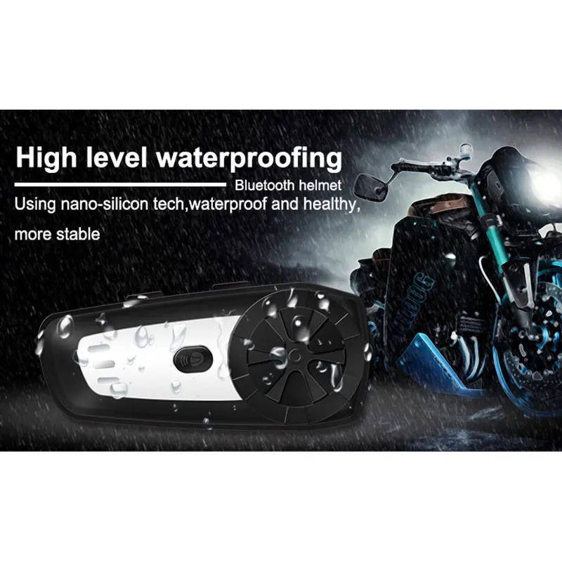 Newest Motorcycle Helmet Intercom Interphone Headset Walkie Talkie Waterproof Bluetooth Headset