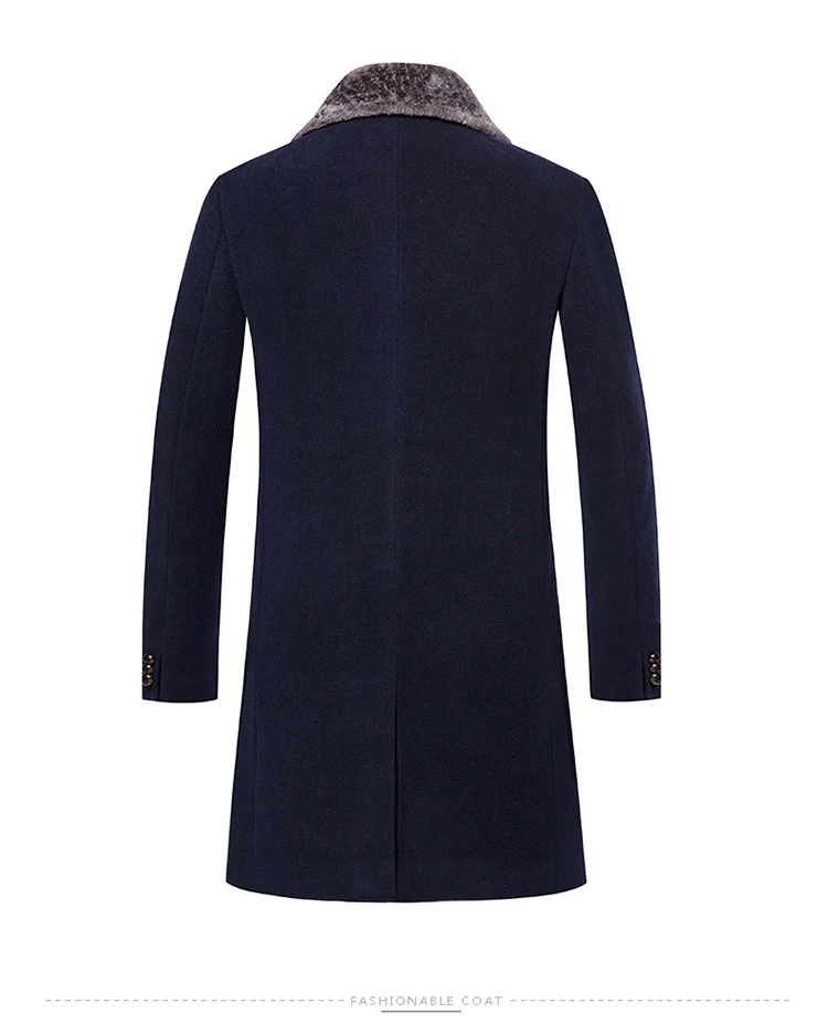 Зимняя мужская ветровка большого размера, Корейская версия тонкого длинного шерстяного повседневного шерстяного пальто, модное темпераментное Трендовое тонкое пальто