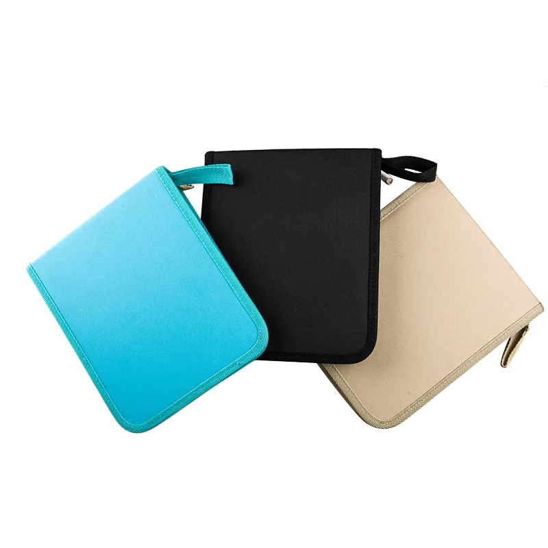  36/48/72 Holes Folded Canvas School Pencils Case Professional Colored Pencil Bag Case Portable Zipp