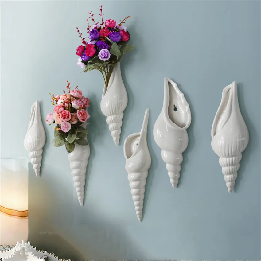 Europa-Parede-Pendurado-Concha-Escultura-Est-tua-de-Parede-Pendurado-Vaso-de-Flores-de-Cer-mica