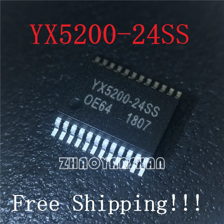 

10pcs X YX5200-24SS Serial mp3 spots feature MP3 programs can be linked to U disk TF card SD card chip YX520024SS IC YX5200