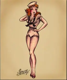 

Sailor Jerry Navy Pin Up Girl Tattoo SILK POSTER Decorative painting 24x36inch