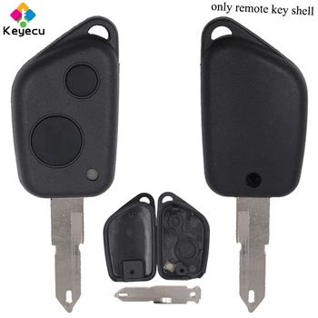 

KEYECU Replacement Remote Control Car Key Shell Case With 2 Buttons & 53# Blade - FOB for Peugeot 106 205 206 306 307 405 406