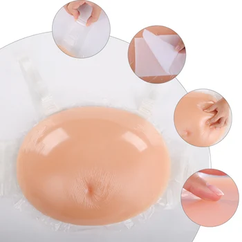 

Hot Sale Pregnant Fake Silicone Artificial Belly for Crossdresser Actor Woman 1000g/pc 2-10 Months Jelly Velcro Fake Tummy