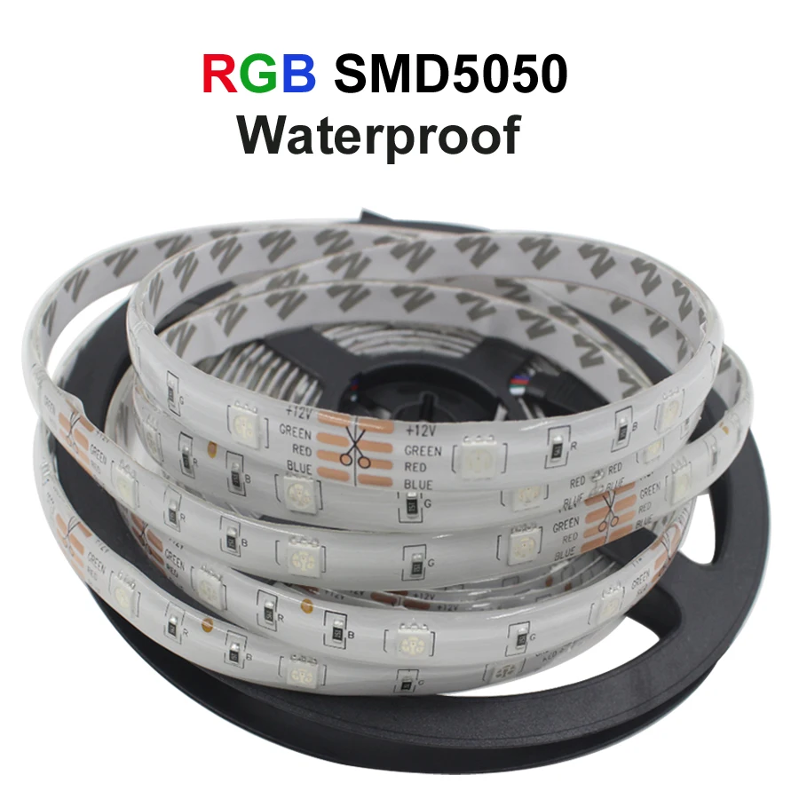RGB Светодиодная лента 5 М 5050 SMD светодиодный светильник лента гибкая лента Водонепроницаемая RF сенсорный контроллер DC 12 В адаптер питания полный комплект