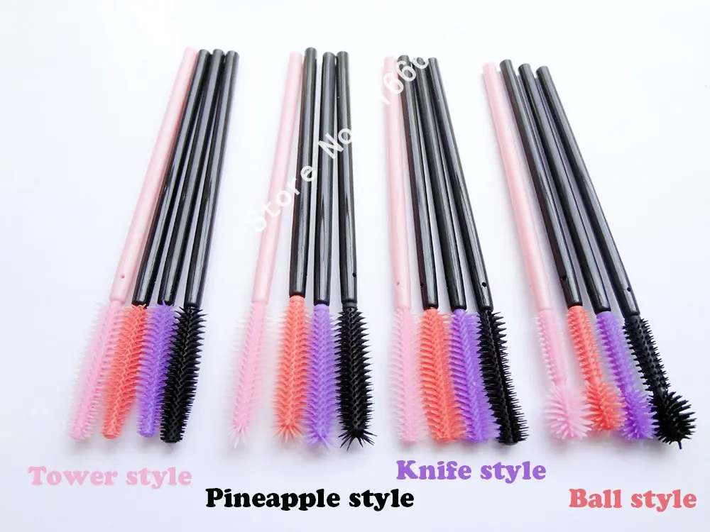 

500pcs Disposable Silicone Mascara Brushes Eyelash Extension Makeup Make Up Applicator Wands Free Shipping