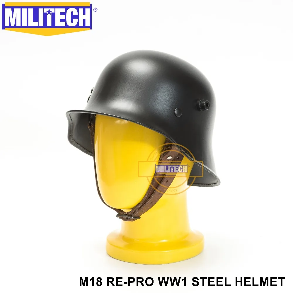 MILITECH WW1 черный немецкий шлем для мотоцикла WWi немецкий шлем M18 шлем