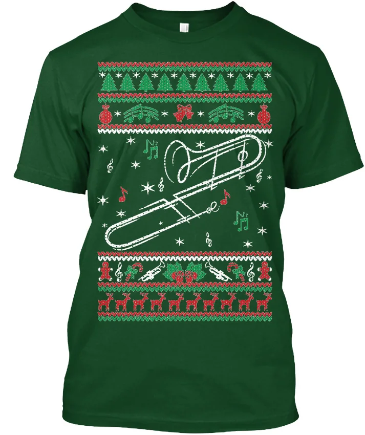 Ltd Trombone Ugly Christmas popular Tagless Tee T-Shirt100% cotton casual | Мужская одежда