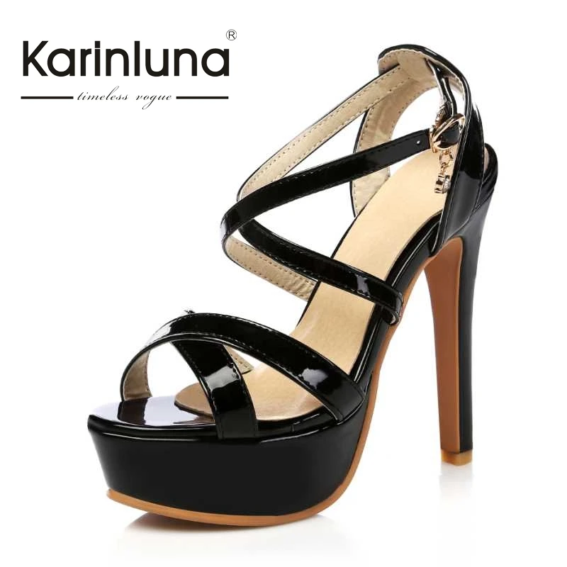 

Plus Size 30-48 Fashion Women Gladiator Sandals Sexy High Heels Party Wedding Open Toe Platform Summer Shoes