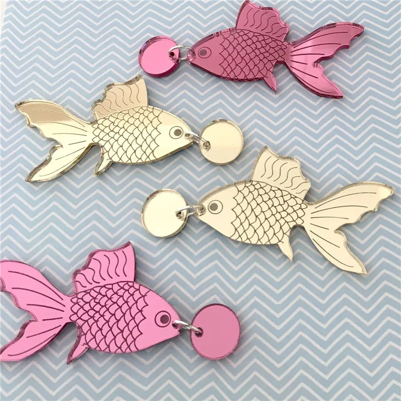 

Cute Fashion Women Bijoux Jewelry Drop Earrings Boucle Oreille Acrylic Fish Shaped Pendant Perfume Feminino Drop Earring Brincos
