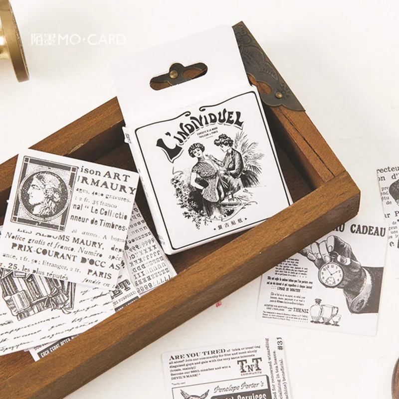 

45 pcs/ box Vintage modern times mini paper sticker package DIY diary decoration sticker album scrapbooking