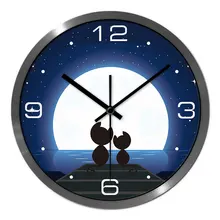 Love Cat Wall Clock Precise Time Low Power Consumption Silent Wall Clock Good Quality For Children / Student Room Wall Clock