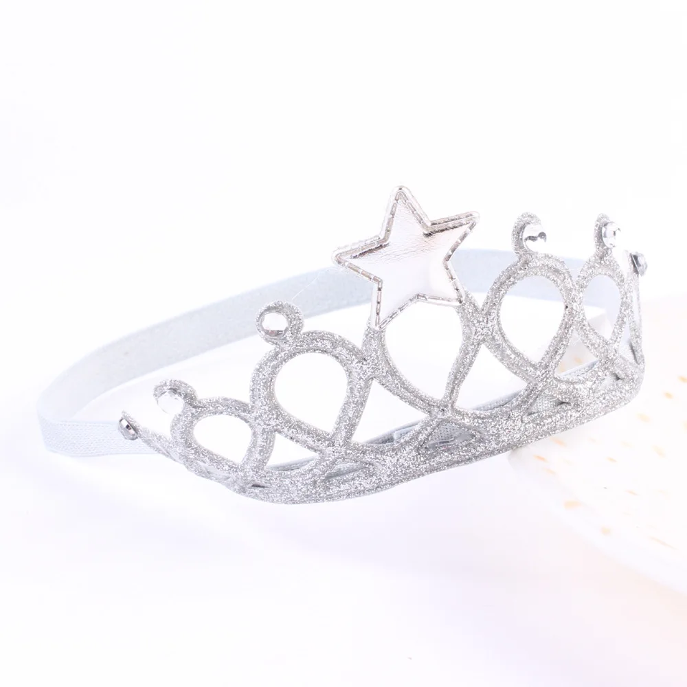 

New 2016 Spring and Summer Children Girls Hair Accessories Baby Hair Band Gold and silver Baby Crown Headband