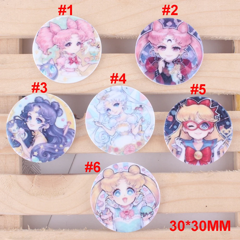 

50pcs/lot Japan Cartoon Characters TV Animation Flatback Resin Cabochon Moon Princess Girl Planar Resin DIY Crafts Accessories