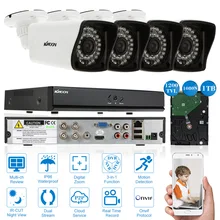 KKmoon 4CH 1080 P цифровой видеорегистратор, система CCTV 4 шт. 3,6 мм ИК водонепроницаемый уличный для видеонаблюдения Камера 960 H домашней безопасности Системы наблюдения Наборы 1 ТБ