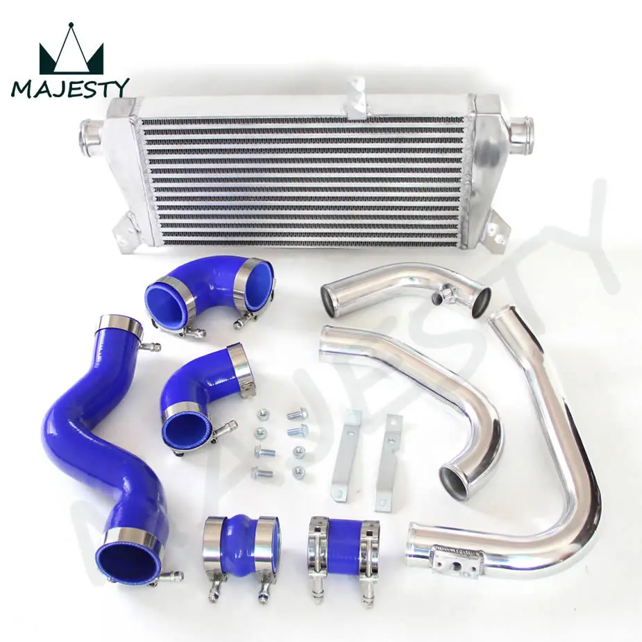 

New Front Mount Intercooler Kit for Audi A4 1.8T Turbo B6 Quattro 2002-2006 silicone hose color blue brand CSK