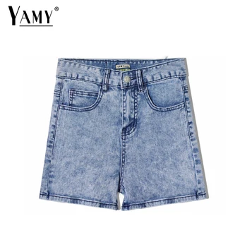 

2019 high waist shorts women cotton stretch denim jean shorts women summer hot mini short pants feminino