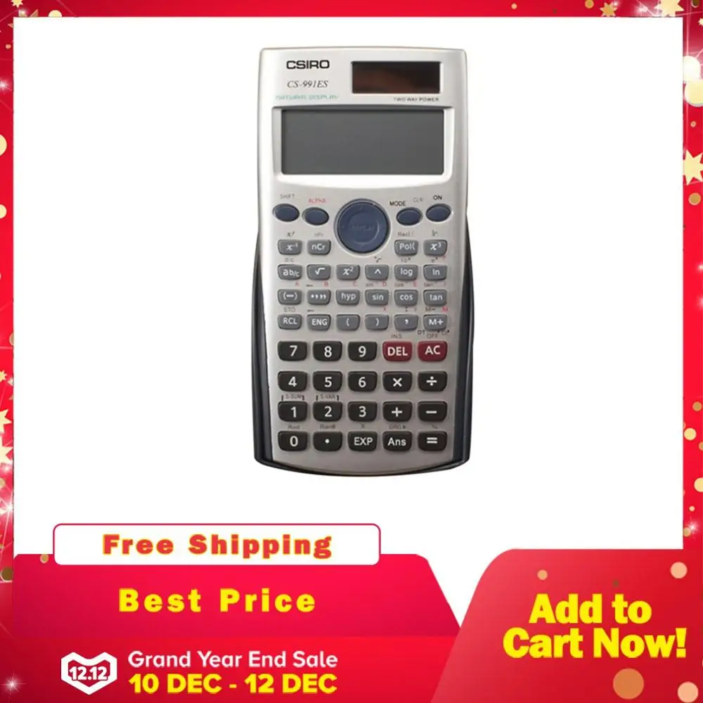 

Handheld Professional Multi-functional LCD 2 Line Display Scientific Calculator Solar Power Accounting Mathematic Calculator