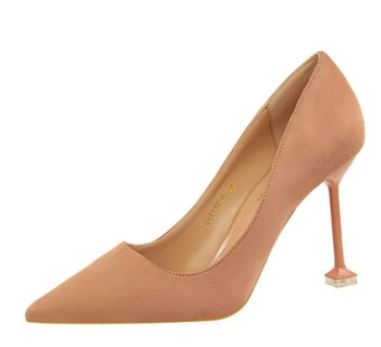 

Korean Fashion Sexy Pedicure Was Thin High Heel Women's Shoes Stiletto High Heel Suede Shallow Mouth Pointed Shoes