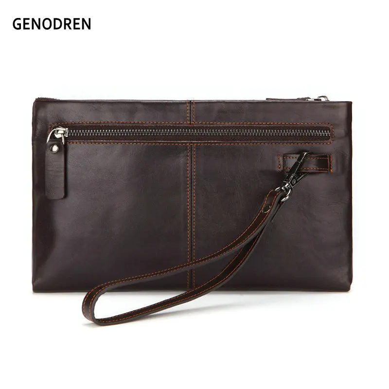 

GENODERN Famous Brand Men Wallet Luxury Long Clutch Handy Bag Modern Male Leather Purse Men's Clutch Bags Carteira Masculina