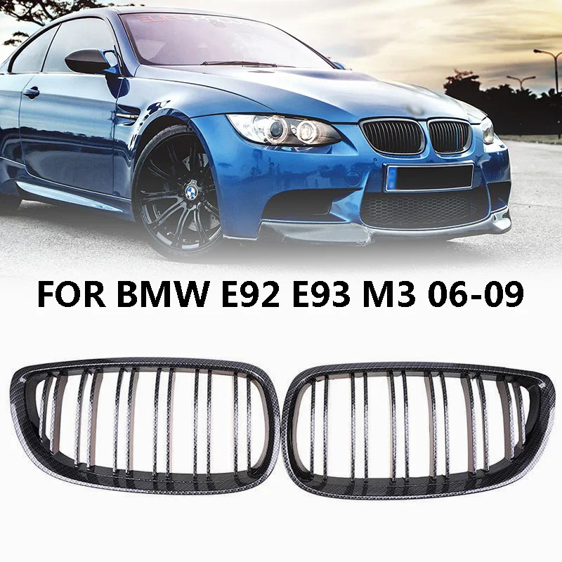 

1 Pair Left&Right Front Carbon Fiber Grilles For BMW 2006-2009 E92 E93 M3 Newest