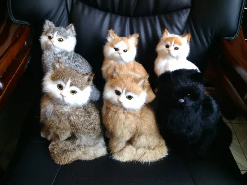 

simulation cat model large 21X17CM squatting cat lifelike miaow sounds kitty model home decoration gift t441