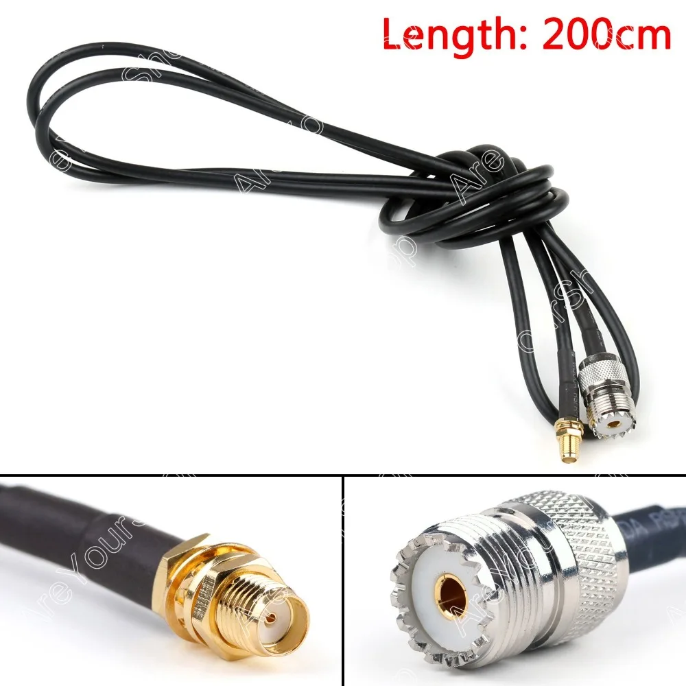 

Areyourshop Sale 200cm RG58 Cable SMA Female Jack To SO239 UHF Female Straight Coax Pigtail 6ft Min