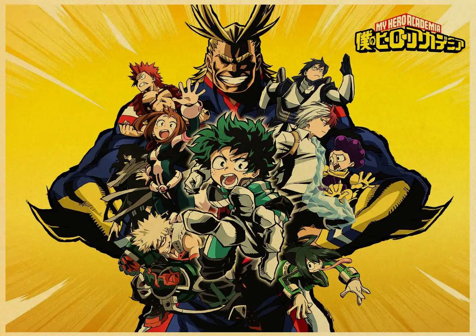 Japanese Anime My Hero Academia Retro poster Home decoration Kraft Poster Painting Wall stickers