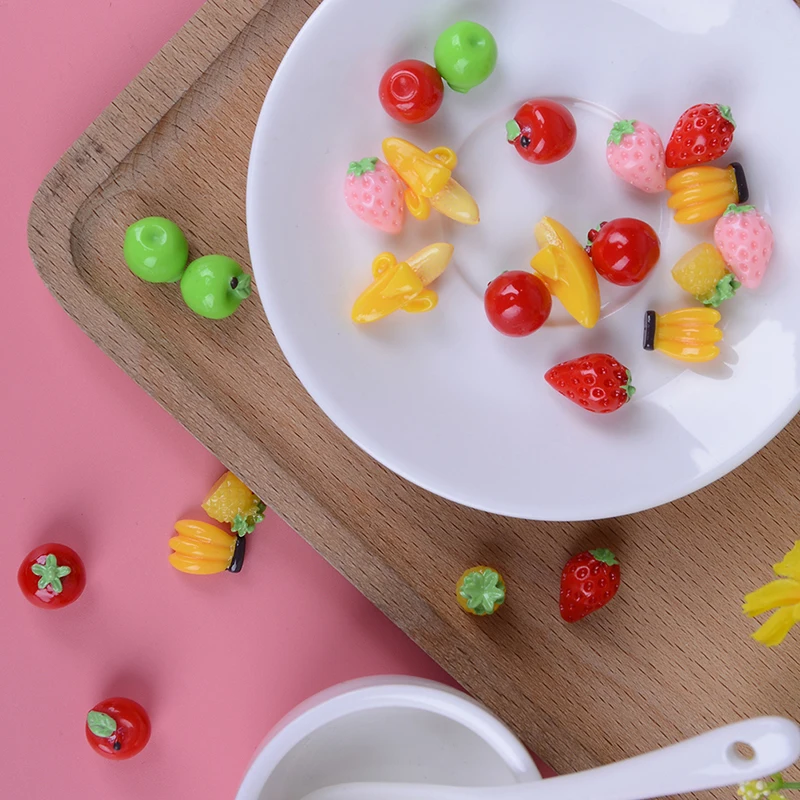 Resin Artificial Fake Miniature Food Fruit Banana Play DollHouse Toy Decorative Craft 3Pcs Kawaii DIY Accessories