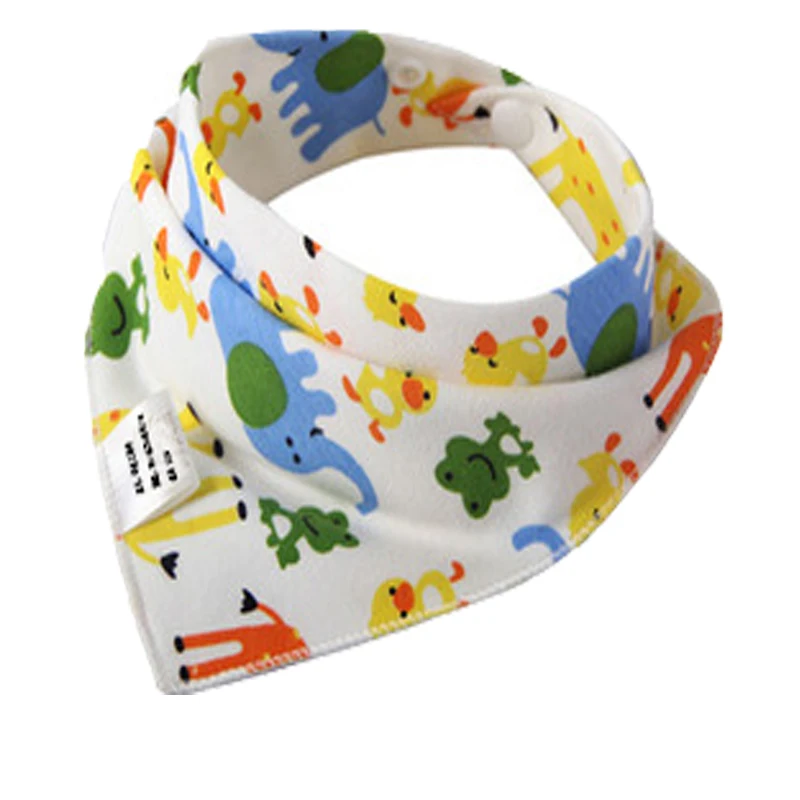 1Pcs Double Layers Cotton Baby Bibs Baby Bandana Bibs Burp Cloths Newborn Triangle Scarf character Animal Towel Stuff