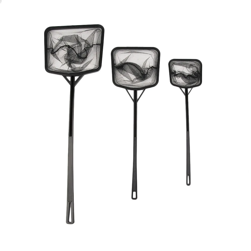 35/41/56cm Portable Long Handle Square Aquarium Fish Tank Fishing Net