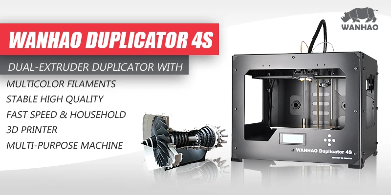 WANHAO Дубликатор 4(D4S) Двойной Экструдер 3d принтер, двойной цвет FDM дом 3D печатная машина