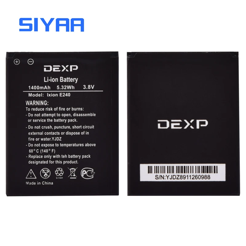 Аккумулятор SIYAA для Dexp E240 Ixion E 240 1400 мАч литий ионный аккумулятор высокой