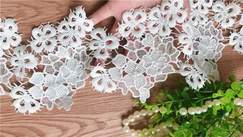

Blooming Flower Trim For DIY Supplies Craft Costume Decoration 10YARD,Off White Venise Watersoluble Embroidered Fabric Lace Trim