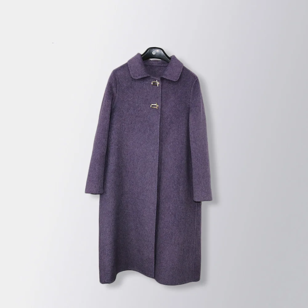 purple A99 Весенне-осеннее Женское пальто, корейское винтажное длинное шерстяное пальто, женская одежда, черные пальто, куртка, верхняя одежда Abrigo Mujer A99 ZT2522 - Цвет: purple A99