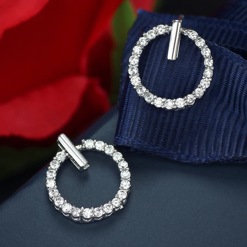 Ear Clip Earrings Clip Earrings Ear Clip Simple Fashion Small Round Circle Earrings Crystal Cubic Zircon Ear Clips Without Piercing No Ear Hole Cuff