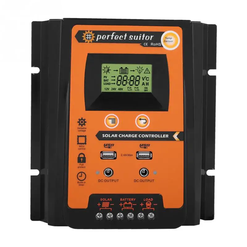 

12V/24V 30A 50A 70A MPPT Solar Charger Controller Solar Panel Battery Regulator Dual USB LCD Display