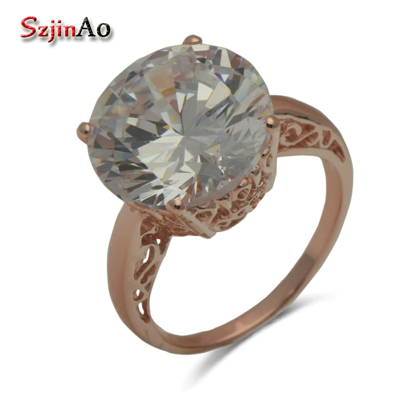 

Unique custom free shipping Noble western-style luxury wedding women jewelry The show rose gold zirconium 925 silver ring