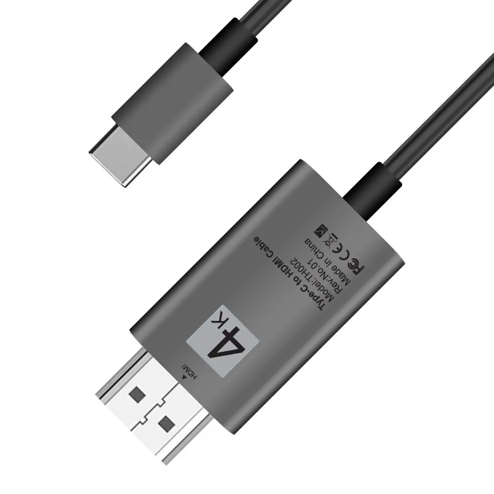 

5pcs 4K 30HZ Zinc Alloy Converter Grey 2M Portable To Conversion Cable Type C For Samsung S8 For MacBook For HTC ULTRA