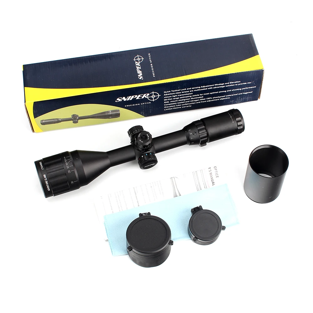 SNIPER LT 3-9X50AOL 1 inch Full Size Tactical Optical Sight Illuminate Mil-Dot RifleScopes Locking Resetting Hunting Rifle Scope (5)