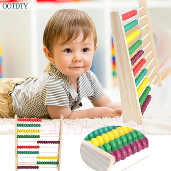 

10-row Abacus Counting Wooden Colorful Beads Maths Learning educational Kid Toy #330