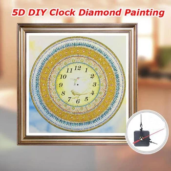 

Diamond Painting 3D Special Shaped Diamond EmbroideryPeacock Wall Clock 5D Cross Stitch Watch Diamond Mosaic Decor