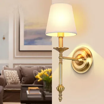 

American country style bedroom living room Wall Lamp Bedside Lamp Retro copper creative aisle porch corridor stair LU826470