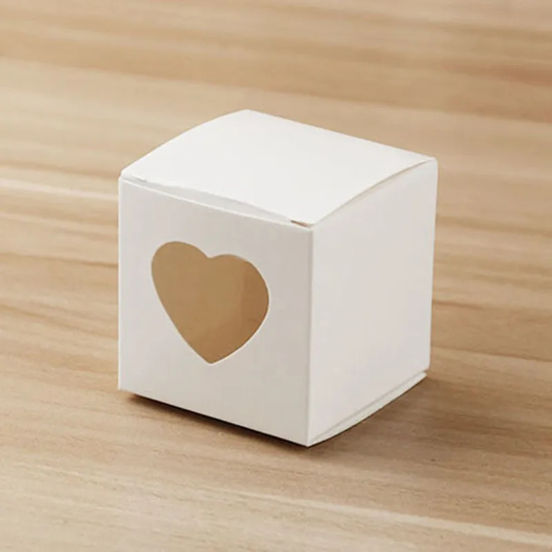 

20PCS Brown/white/silver Cardboard Window Box with Clear Pvc for Proucts/gifts/favors/display Packing Show Chocolate Dragee Box