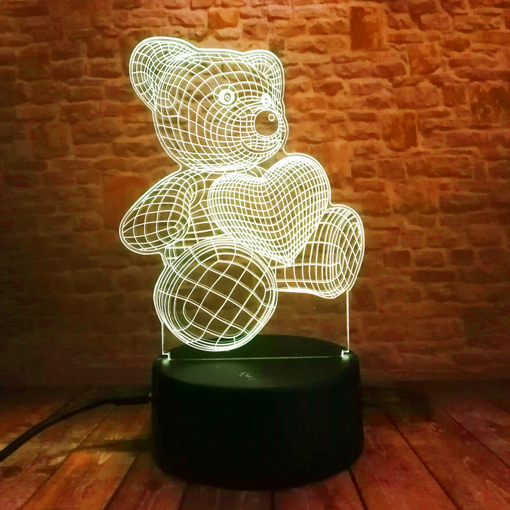 Высококачественный Рождественский USB Маленький милый сердечко Медведь 3D