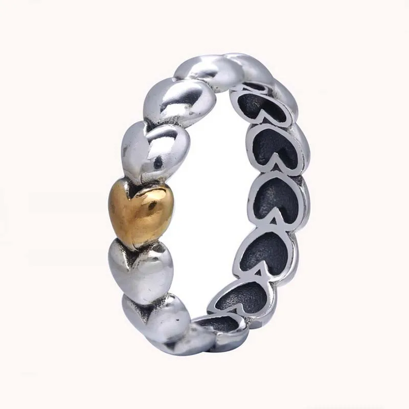 

Top Quality Popular European Famous Brand 925 Sterling Silver Heart Shape Ring Bohemian Midi Finger Jewelry Bague Femme